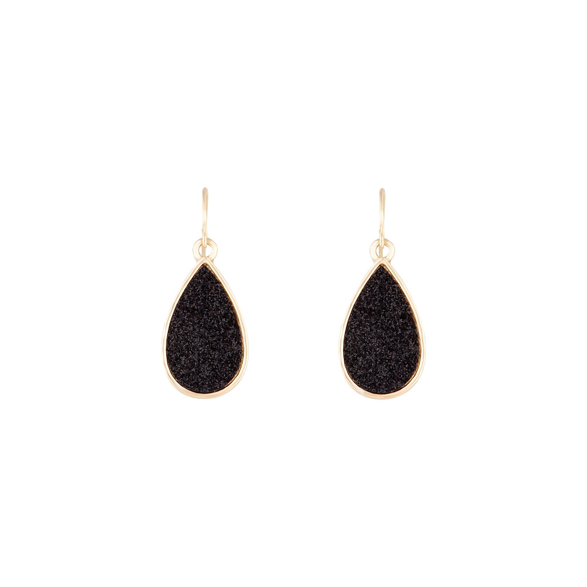 Black Glitter TearEarrings