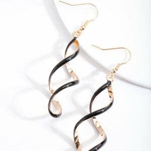Black Spiral Earrings