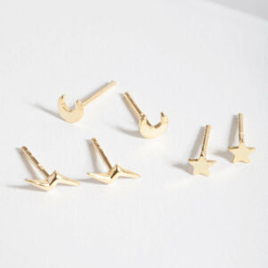 Celestial Stud Earrings Trio