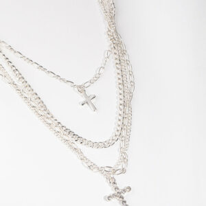 Mix Chain Cross 4-row Necklace