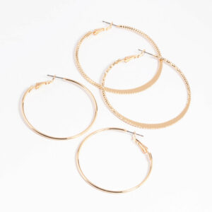 Plain Hoop Earring Set