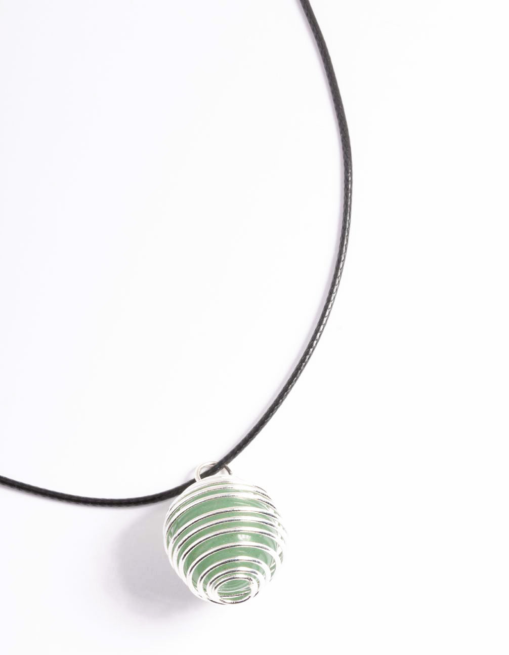 Green Spiral Cord Necklace