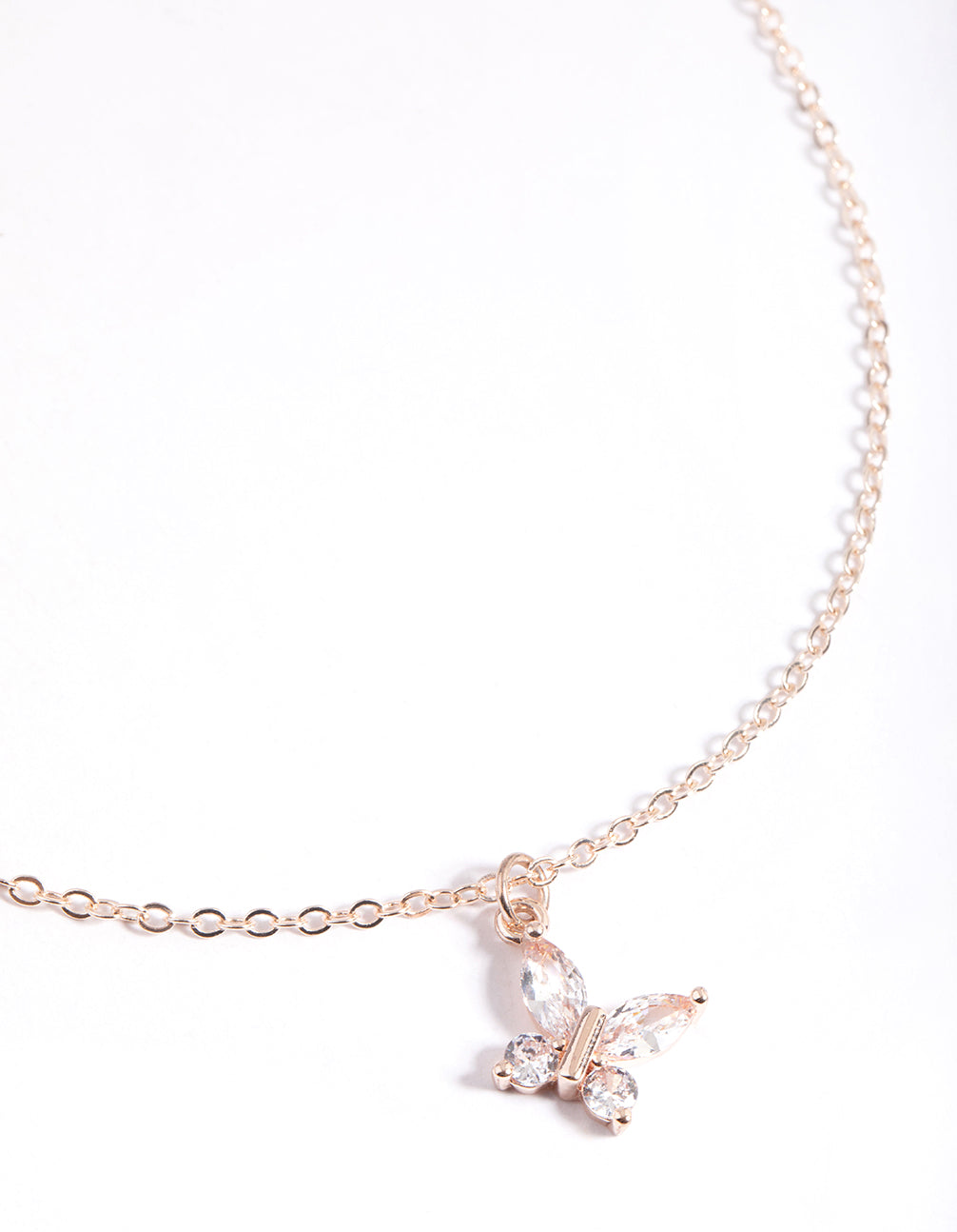 Rose Asymmetrical Butterfly Necklace