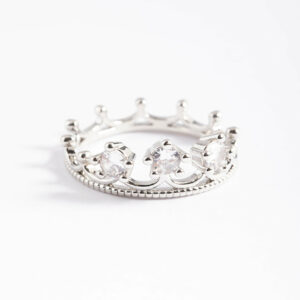 Rhodium Crown Ring