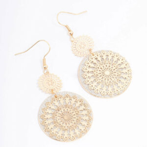 Glitter Paper Flower Drop Earrings
