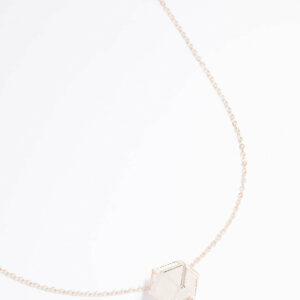 Rose Clear Quartz Shard Cage Necklace