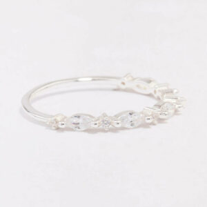 Alternating Marquise Round Ring