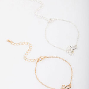 & Two-Toned Butterfly Bracelet Pack