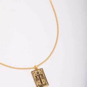 Justice Tarot Card Pendant Necklace