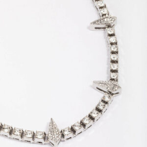 Rhodium Spark Short Necklace
