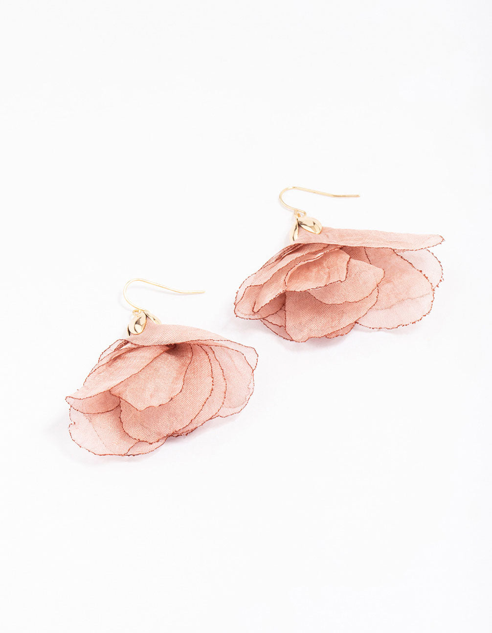 Layered Fabric Flower Earrings