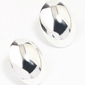 Egg-Shaped Dome Stud Earrings