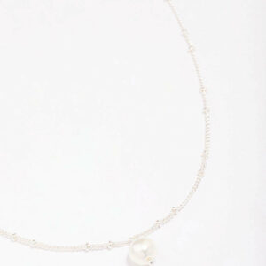 Ball Chain Pearl Pendant Necklace