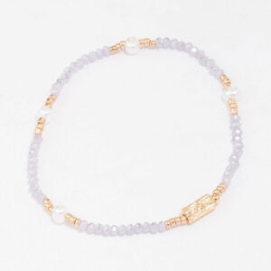 Lilac Beaded & Pearl Bracelet