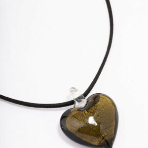 Puffy Heart Cord Pendant Necklace