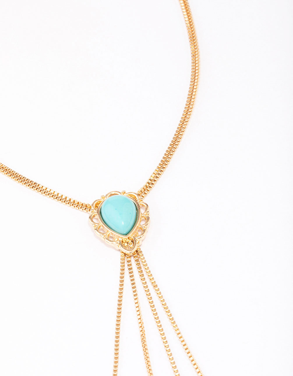 Turquoise Stone Bolo Chain Necklace