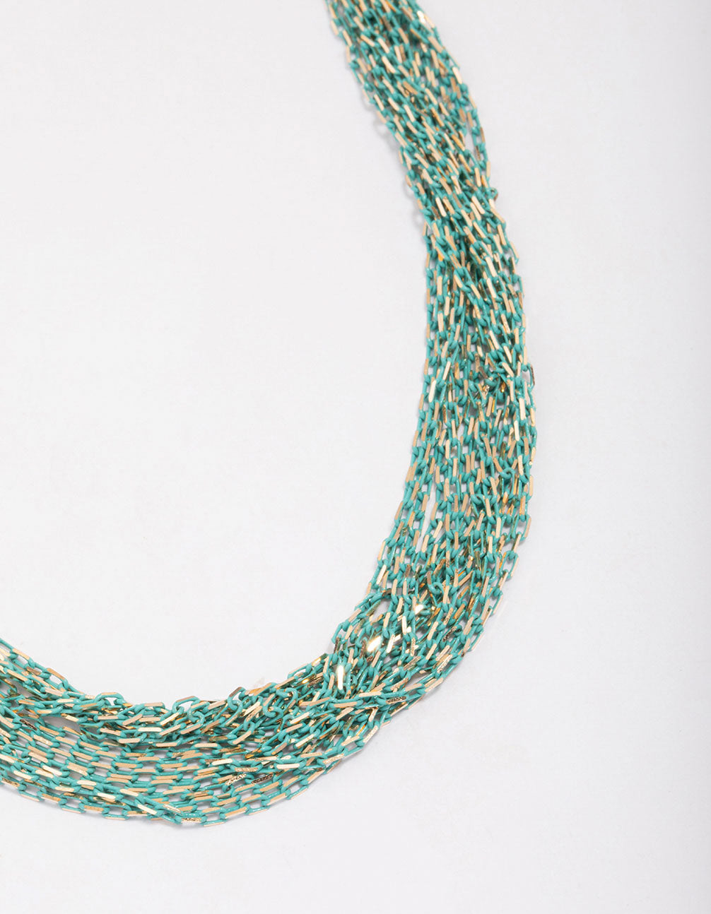 & Green Layered Chain Necklace