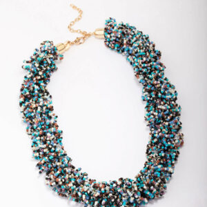 Beaded Cluster Statement Necklace