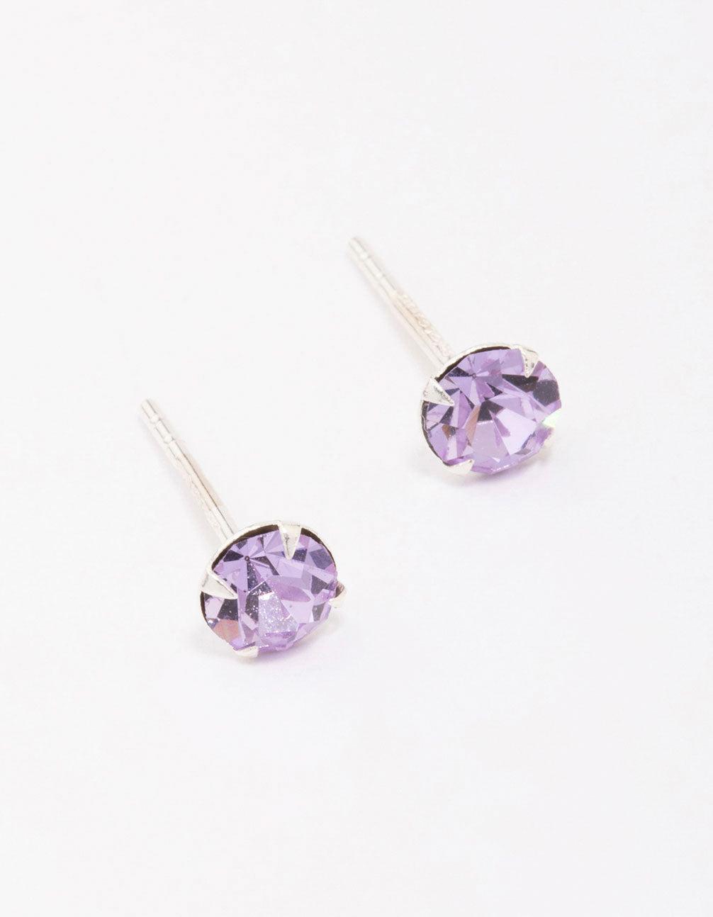 Lilac Czech Crystal Small Stud Earrings