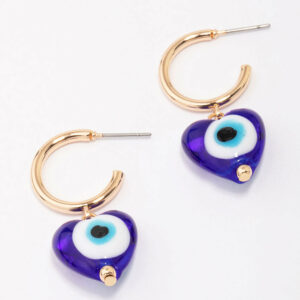 Evil Eye Heart Earrings