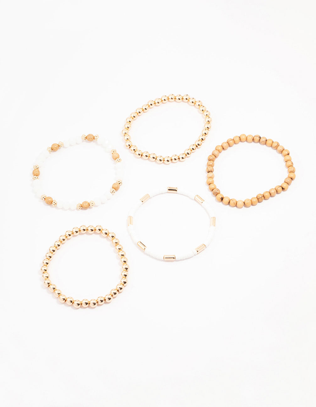 & Wooden Beaded Bracelet 5-Pack