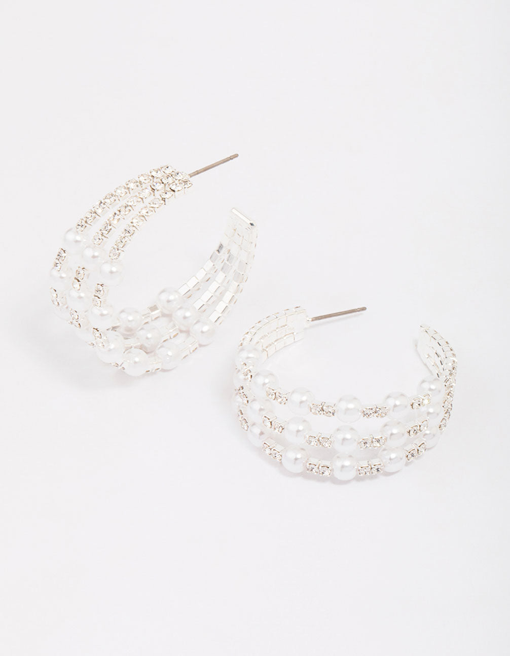 Triple Row Hoop Earrings