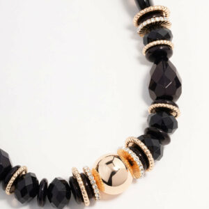 Beaded Black Statement Necklace
