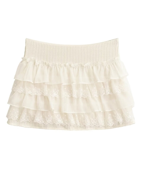 Girly lace ruffle mini skirt - Image 9
