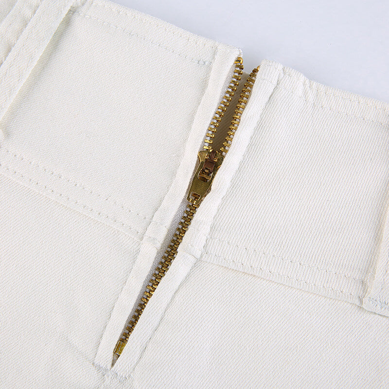 High waisted denim mini skirt - Image 10