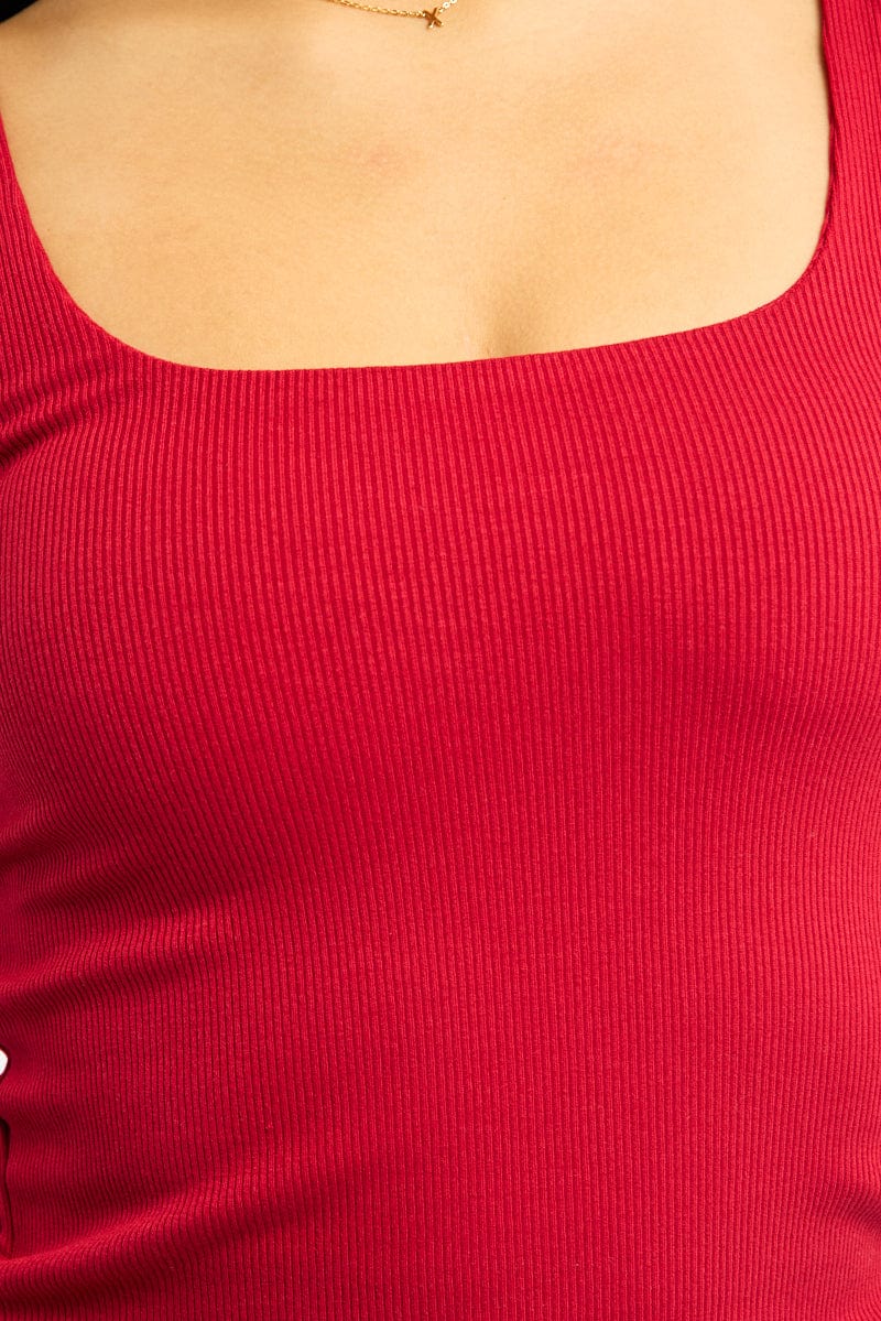 Red Tank Top Double Layered Rib - Image 5
