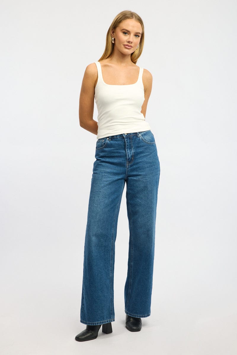 White Tank Top Double Layered Rib - Image 3