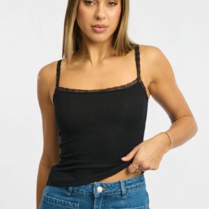 Black Lace Tank Top Sleeveless