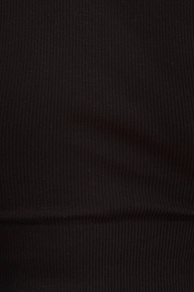 Black Seamless Tank Top High Neck Rib Crop - Image 6