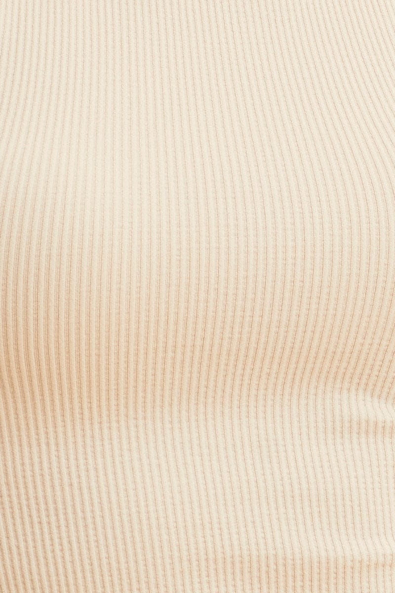 Beige Bone Seamless Tank Crop Racer Back Sleeveless - Image 6