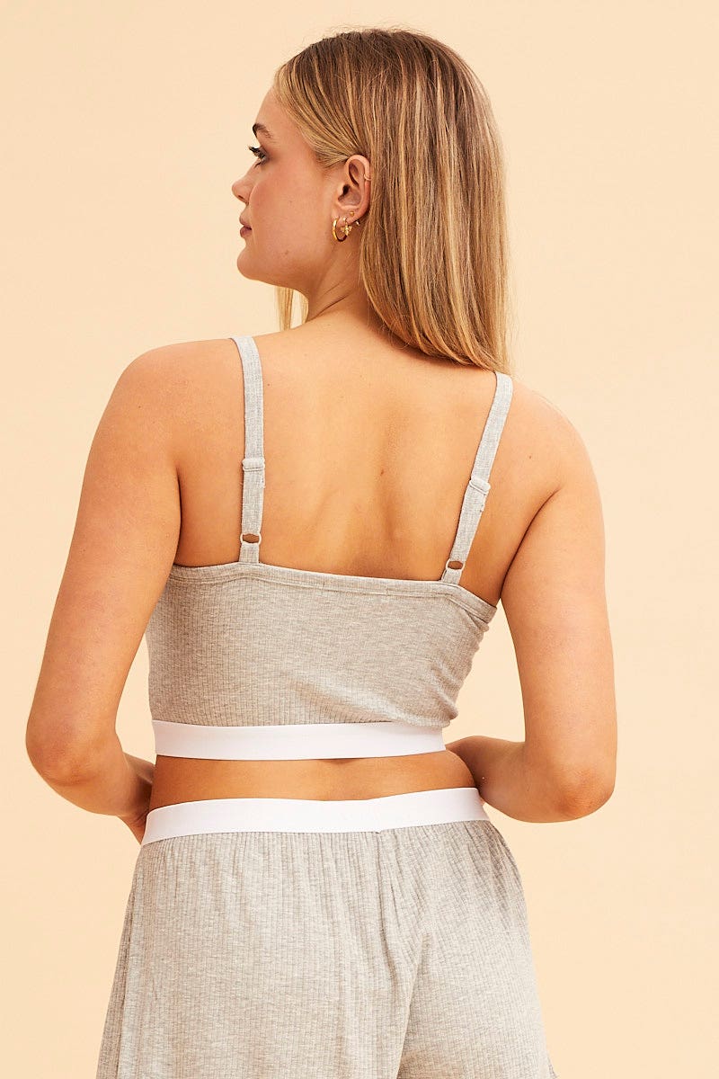 Grey Mia Soft Rib Tank - Image 5