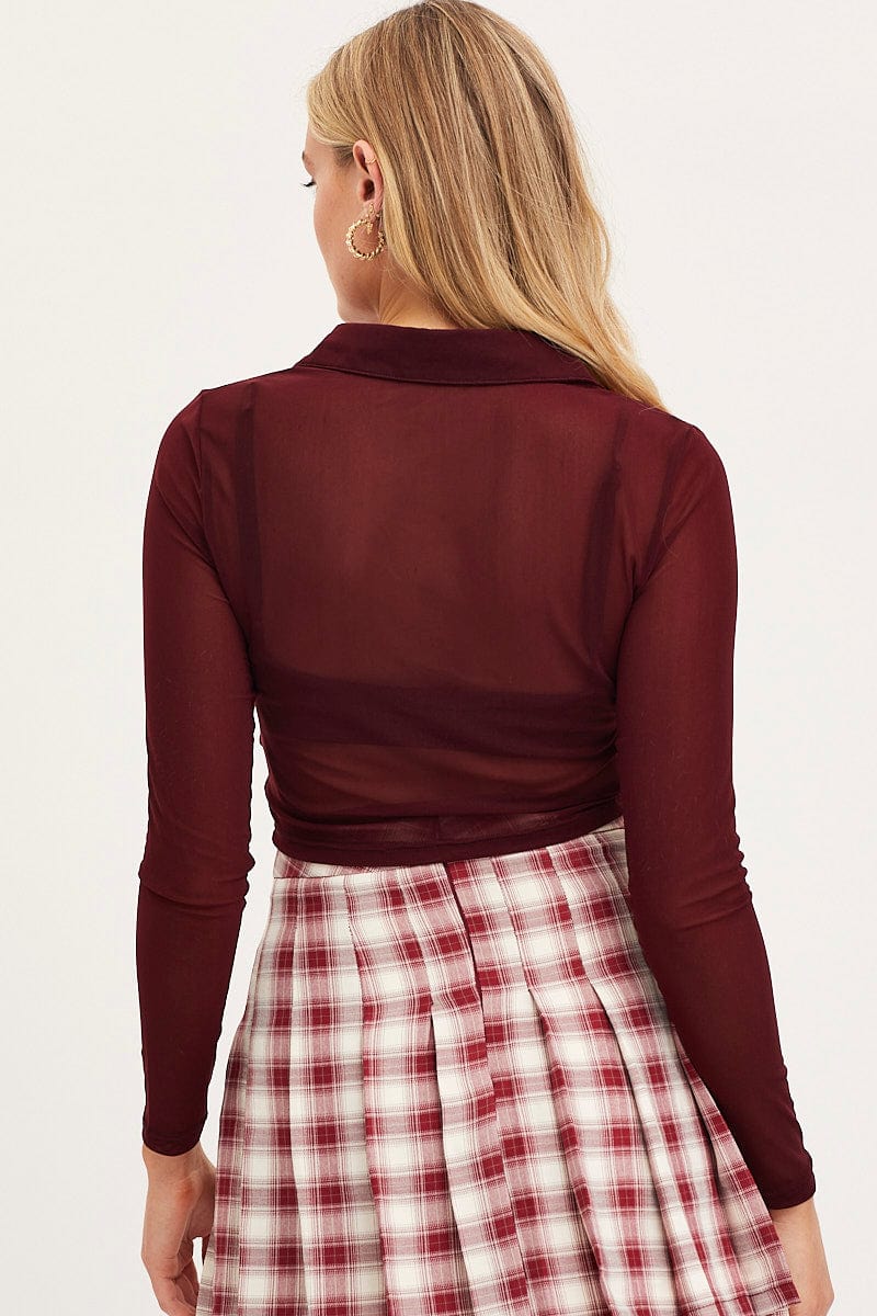 Brown Shirt Long Sleeve Mesh - Image 5