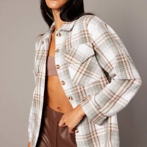 Green Check Relaxed Shirt Long Sleeve
