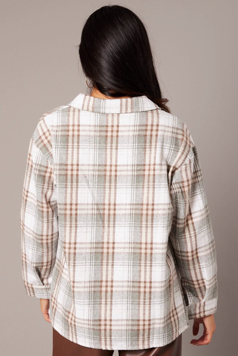 Green Check Relaxed Shirt Long Sleeve - Image 5