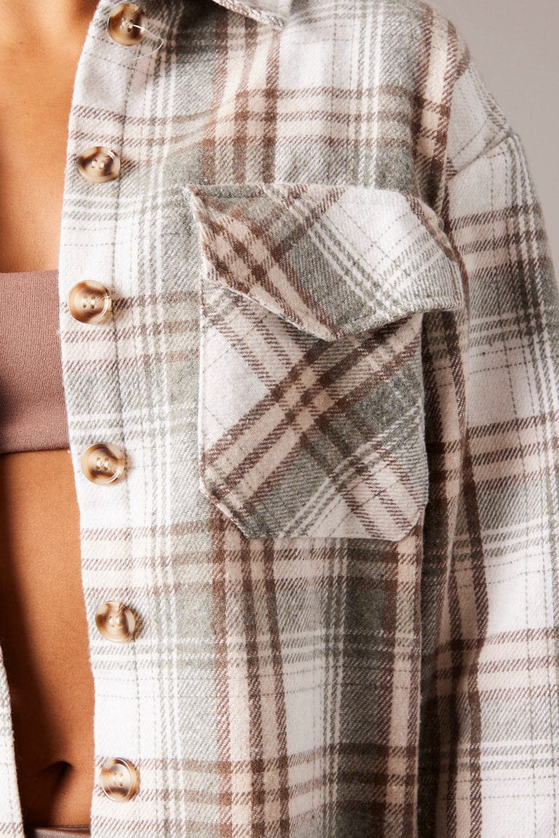 Green Check Relaxed Shirt Long Sleeve - Image 6